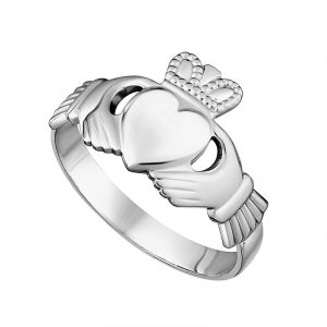 Closeup of Irish Claddagh | Irish Jewellery| Silver Claddagh ring Photograph of a Handcrafted Irish ladies silver Claddagh