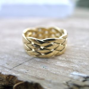 Celtic band ring crafted in gold, Celtic ring. Traditionally wrought Irish jewellery