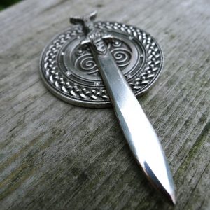 Sword and Shield Pendant and Chain-0