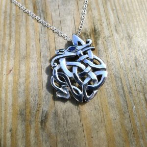 Small Sapphire Celtic Dragon-457