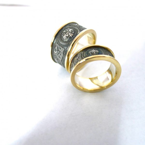 Celtic Jewellery designed and crafted in Listowel.
Celtic Rings in gold with oxidised silver Celtic Jewellery designed and crafted in Listowel. Celtic Rings in gold with oxidised silver