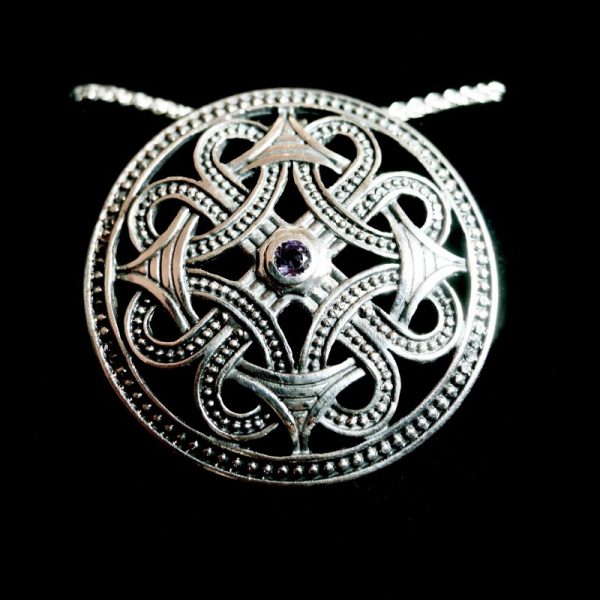 Enna Celtic Necklace with Amethyst-406 Enna Celtic Necklace with Amethyst-406