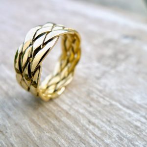 Woven Irish Jewellery ring, inspired by Connemara basket weavers.