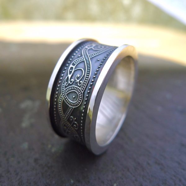 Closeup Irish jewellery. Celtic ring Closeup Irish jewellery. Celtic ring