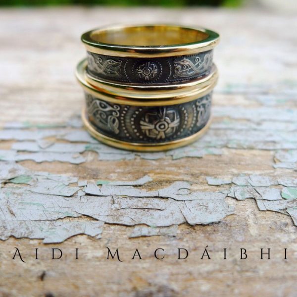 Matching Celtic wedding bands 7mm option with 5mm option. Irish jewellery Matching Celtic wedding bands 7mm option with 5mm option. Irish jewellery