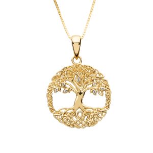 Tree of life Pendant in gold. Crafted in Ireland. Tree of life Irish jewelry.