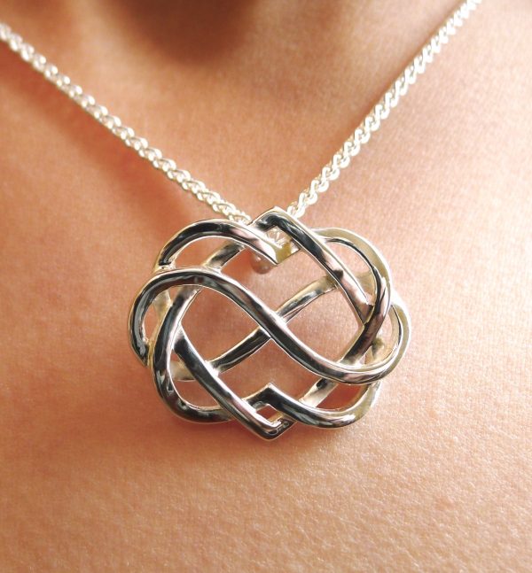 Closeup of silver Celtic Irish pendant Closeup of silver Celtic Irish pendant