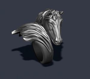 Equine Ring in Silver-761 Equine Ring in Silver-761