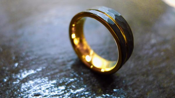 Tungsten with 18k Yellow Gold Groove-769 Tungsten with 18k Yellow Gold Groove-769