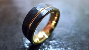 Tungsten with 18k Yellow Gold Groove-771