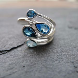 Handcrafted Sky Blue Topaz Ring-933 Handcrafted Sky Blue Topaz Ring-933