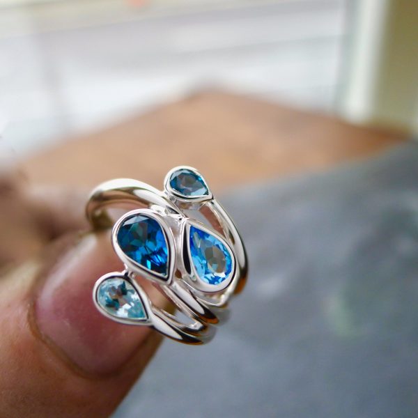 Handcrafted Sky Blue Topaz Ring-932 Handcrafted Sky Blue Topaz Ring-932