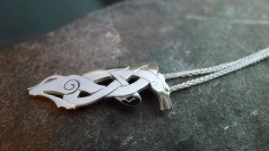 This little silver Greyhound jewellery design was imagined and created by Aidi Mac daibhi