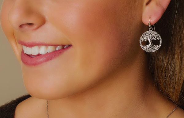 Handcrafted silver ornate tree of life earrings.
Irish jewellery made in Ireland Handcrafted silver ornate tree of life earrings. Irish jewellery made in Ireland