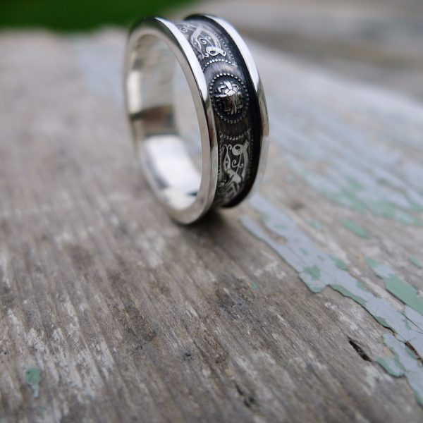 5mm Silver Celtic Ring , oxidised