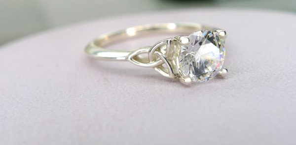 Celtic engagement ring - close-up