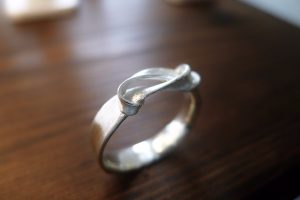 Formed into a ring from a ribbon of silver and inspired by a blade of grass | Irish Jewellery