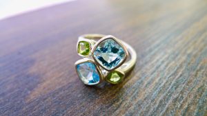 Sky Blue Topaz With Peridot -0