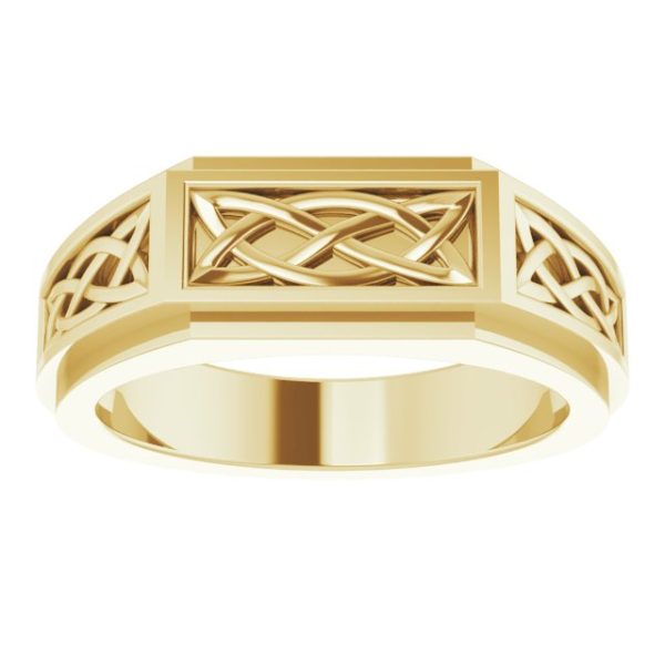 The 10k yellow gold construction of this ring ensures that it will last for years to come, resisting the effects of time and wear with ease. Whether you're looking to add a touch of elegance to your wardrobe or want to celebrate your Celtic heritage in st The 10k yellow gold construction of this ring ensures that it will last for years to come, resisting the effects of time and wear with ease. Whether you're looking to add a touch of elegance to your wardrobe or want to celebrate your Celtic heritage in st