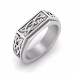 Introducing this gorgeous Celtic Signet Ring, a stunning piece of Irish jewelry that combines the timeless elegance of gold with the traditional beauty of Celtic knotwork. Expertly crafted from 10k white gold, this rectangular signet ring boasts intricate
